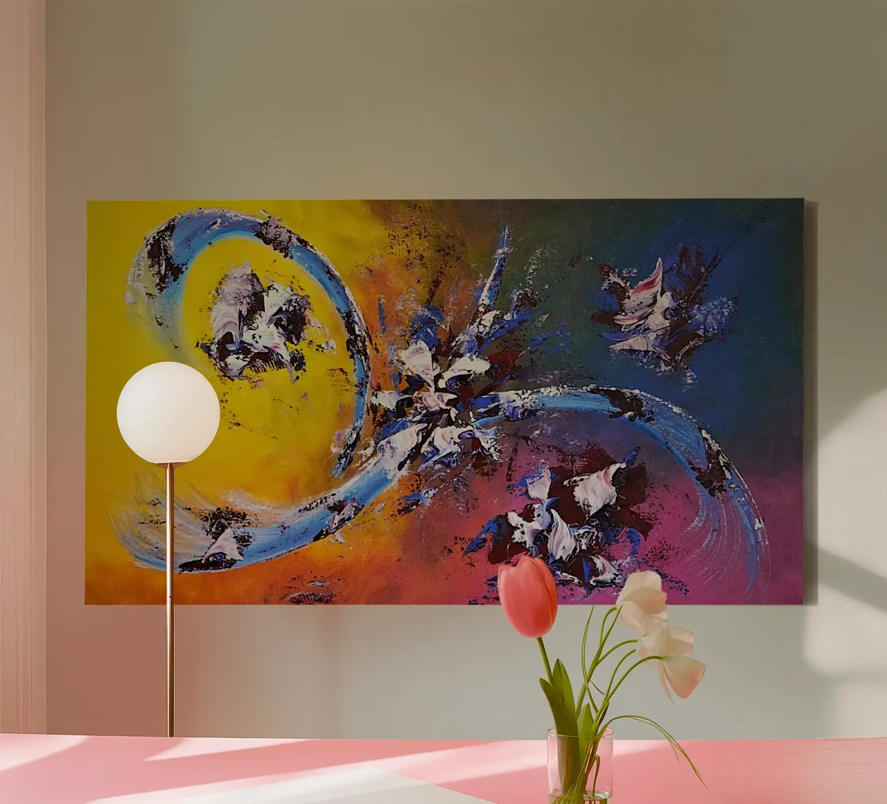 Large size 2. Leinwand mit Schattenfugenrahmen von Thierry Vobmann Abstract painting