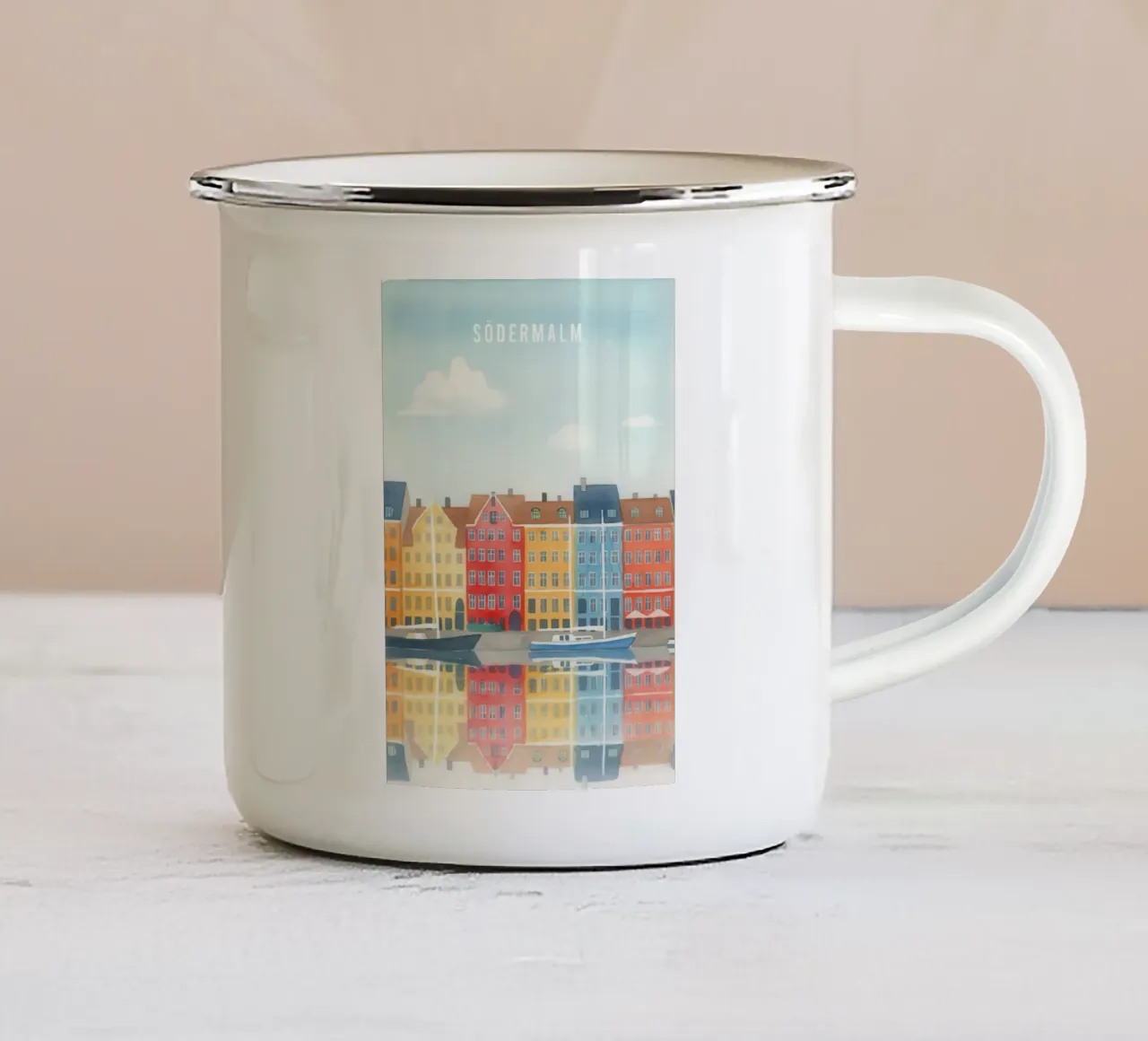 Södermalm Stockholm tazza in smalto da Attaboy Dsgn