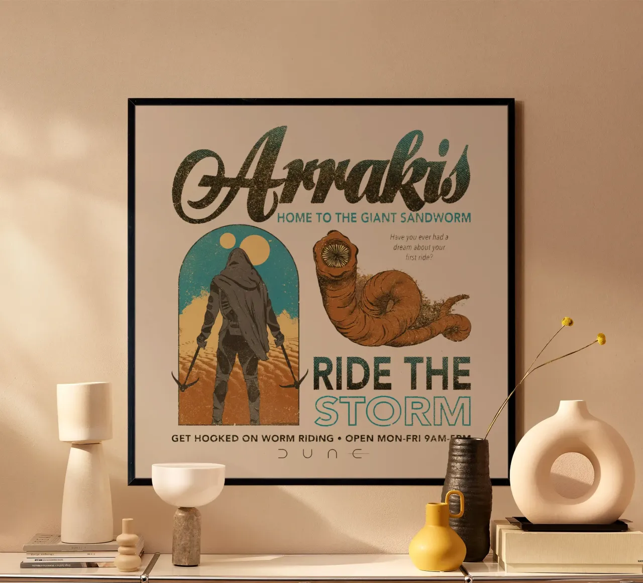 Arrakis: la casa del verme gigante poster con telaio in alluminio da Bone Studio