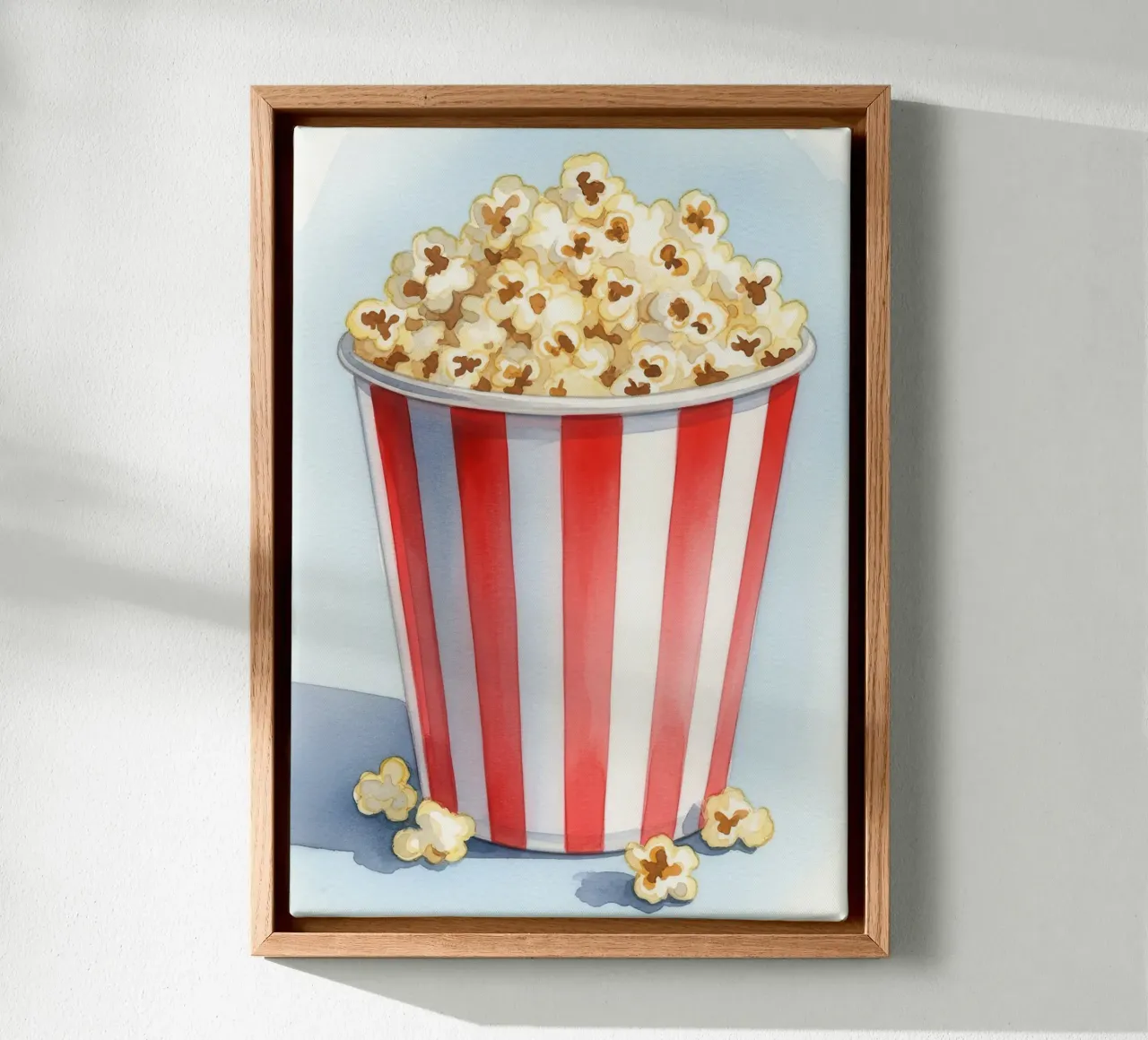 Popcorn Watercolor tela con Cornice a cassetta da Attaboy Dsgn