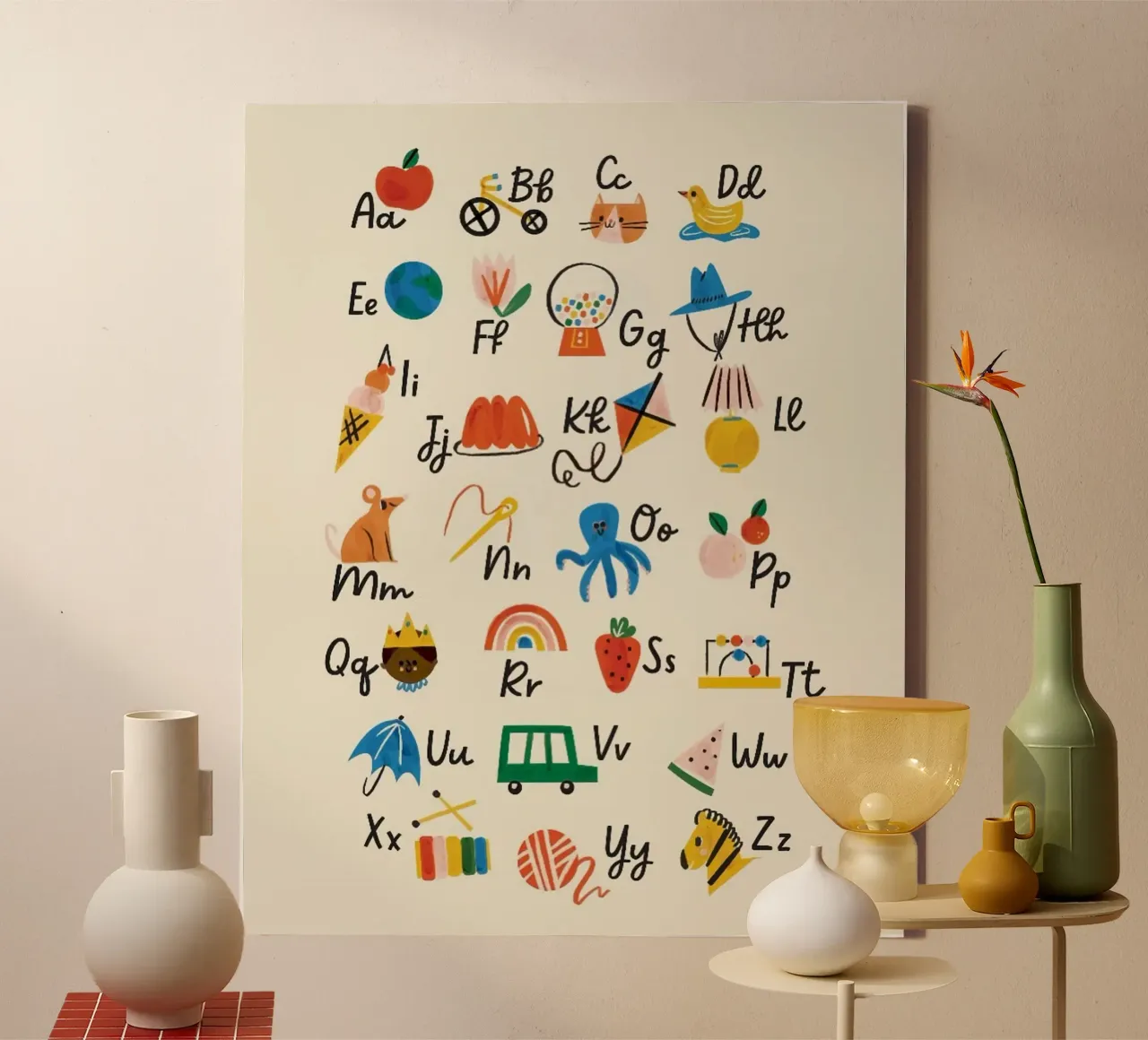 alphabet and things canvas met Baklijst van willife