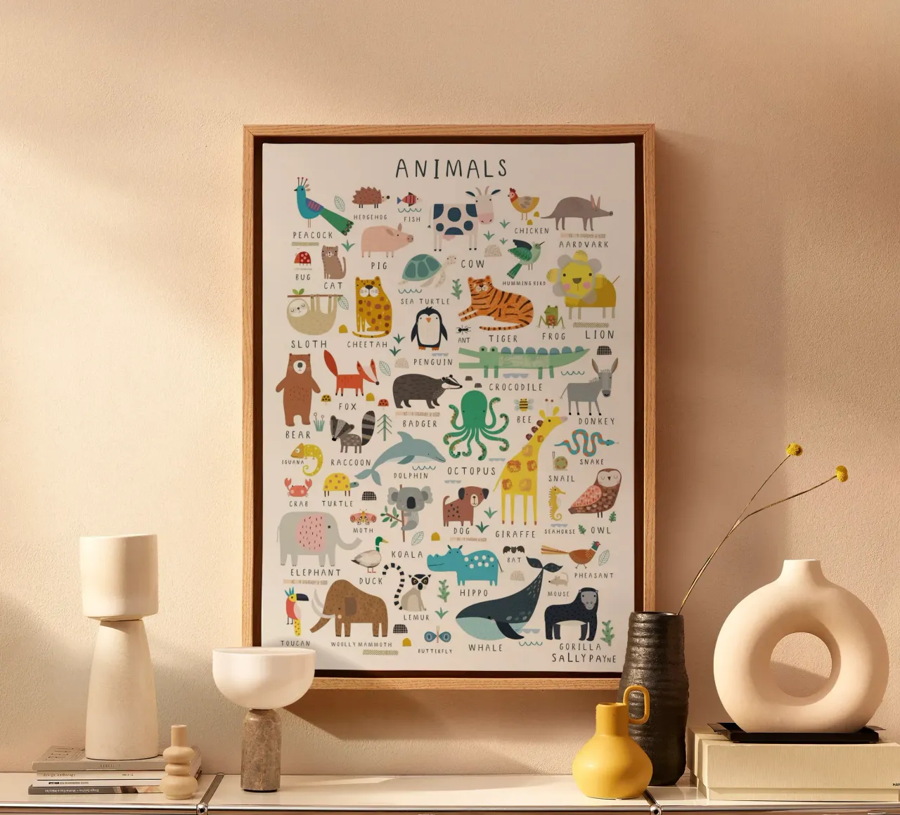 animals symbolism tela con Cornice a cassetta da willife