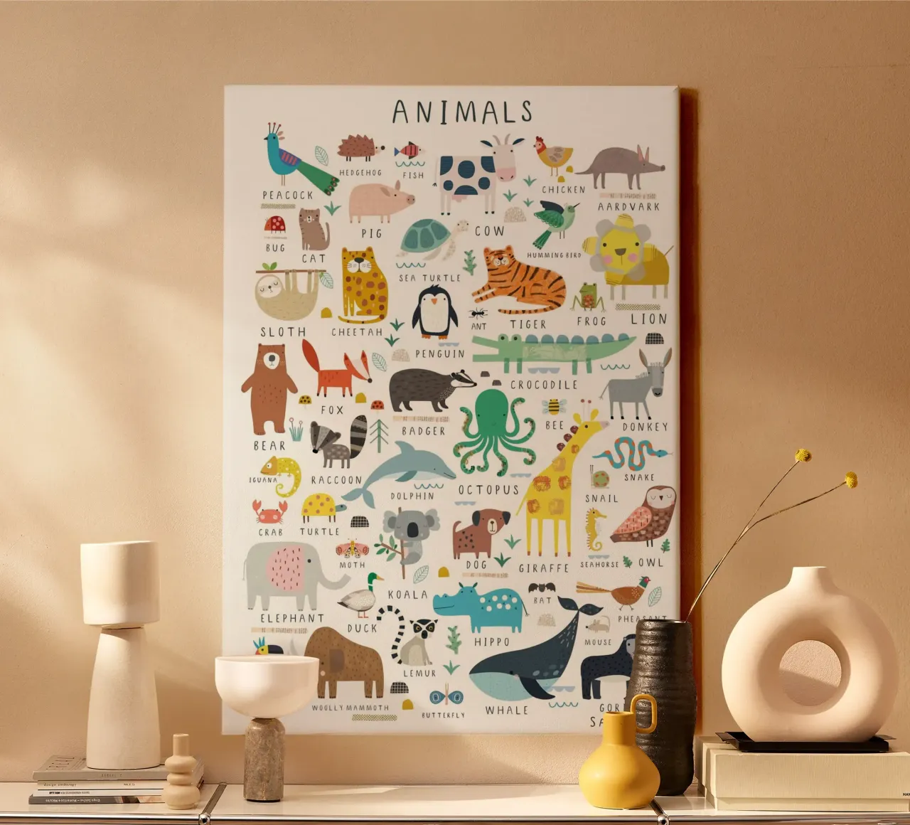 animals symbolism tela con Cornice a cassetta da willife