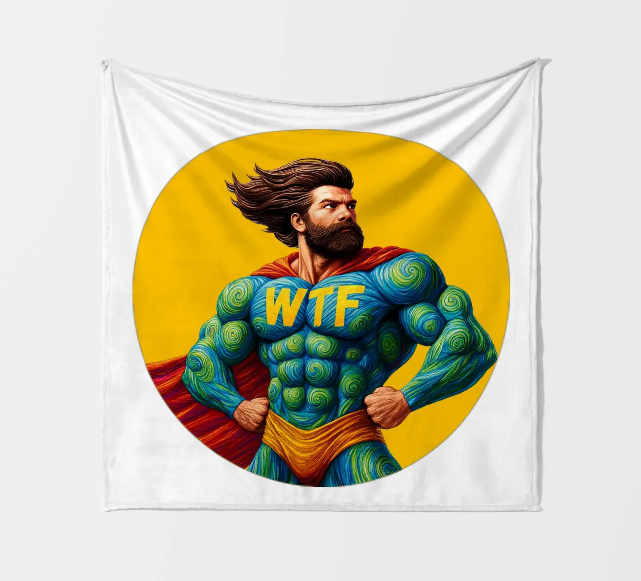 WTF MAN Fleecedecke von Vintage Van Gogh