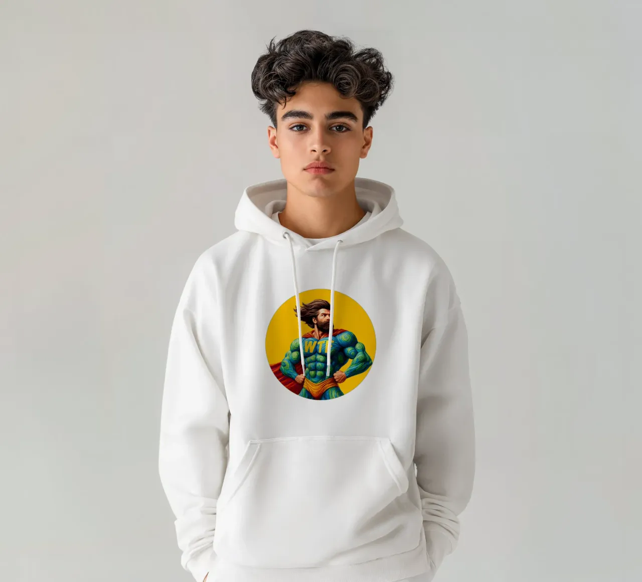 WTF MAN felpa con cappuccio da Vintage Van Gogh