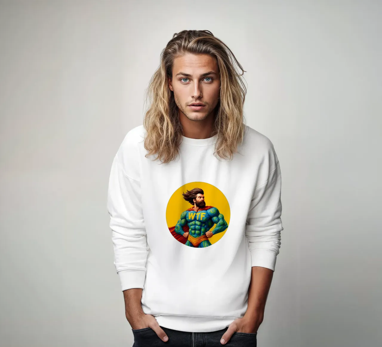 WTF MAN felpa da Vintage Van Gogh