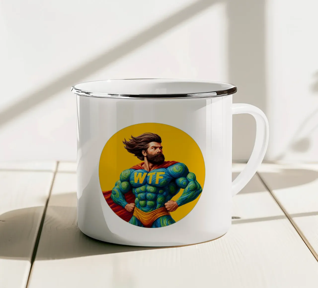 WTF MAN tazza in smalto da Vintage Van Gogh