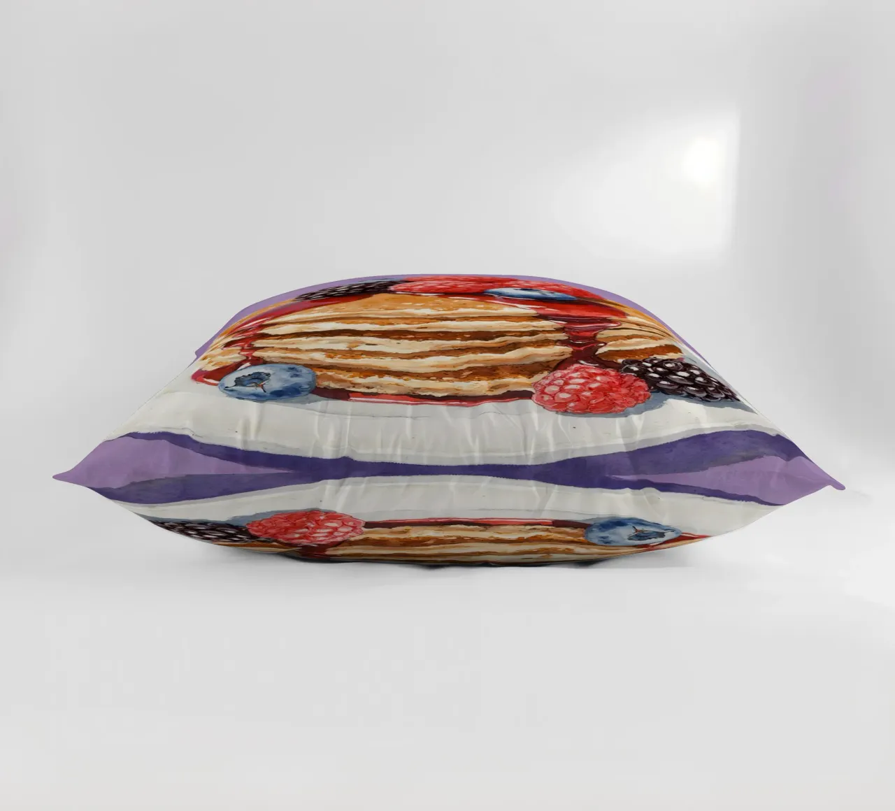 Pancakes  Berries and Syrup Watercolor cuscino da Attaboy Dsgn