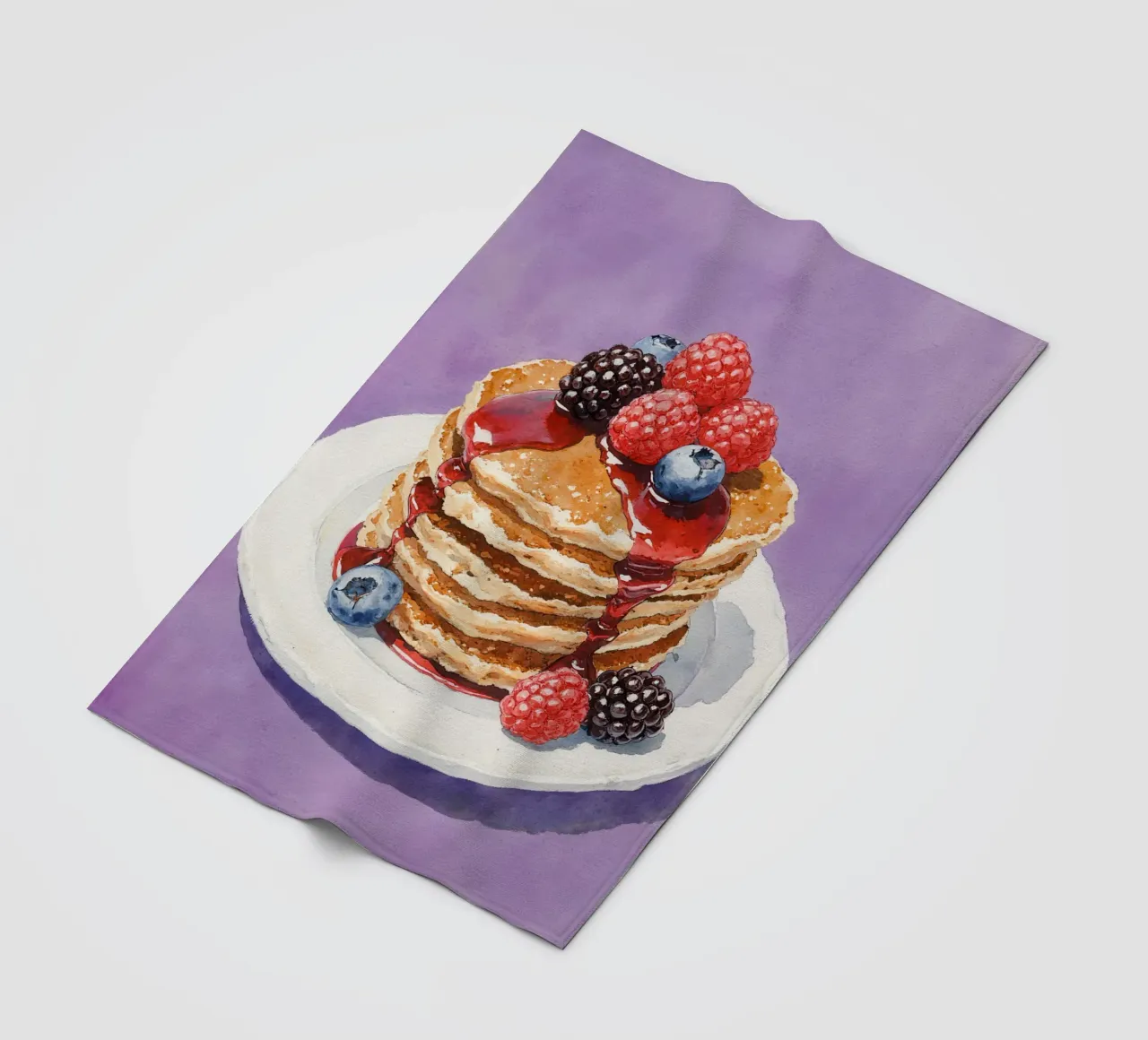 Pancakes  Berries and Syrup Watercolor coperta in pile da Attaboy Dsgn