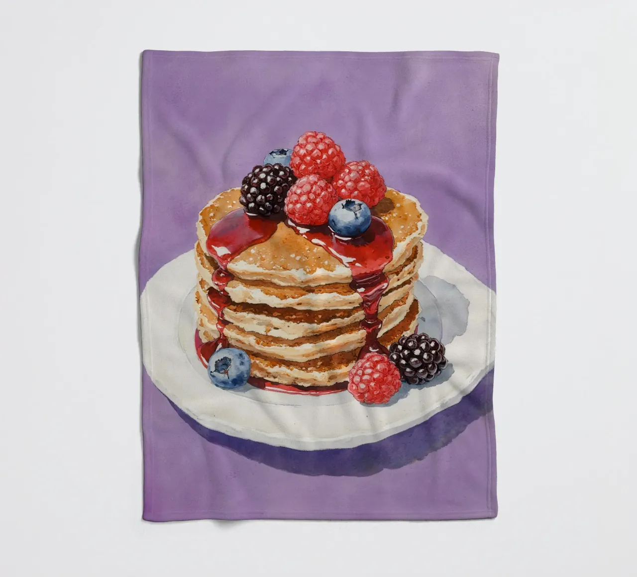 Pancakes  Berries and Syrup Watercolor coperta in pile da Attaboy Dsgn