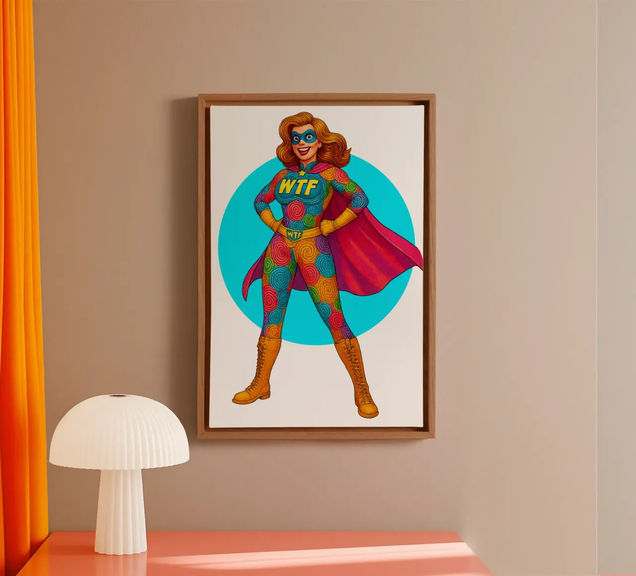 WTF WOMAN tela con Cornice a cassetta da Vintage Van Gogh