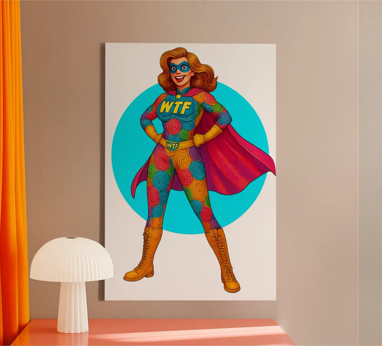 WTF WOMAN tela con Cornice a cassetta da Vintage Van Gogh