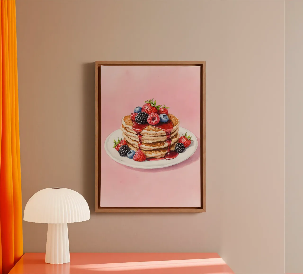 Pancakes Watercolor tela con Cornice a cassetta da Attaboy Dsgn