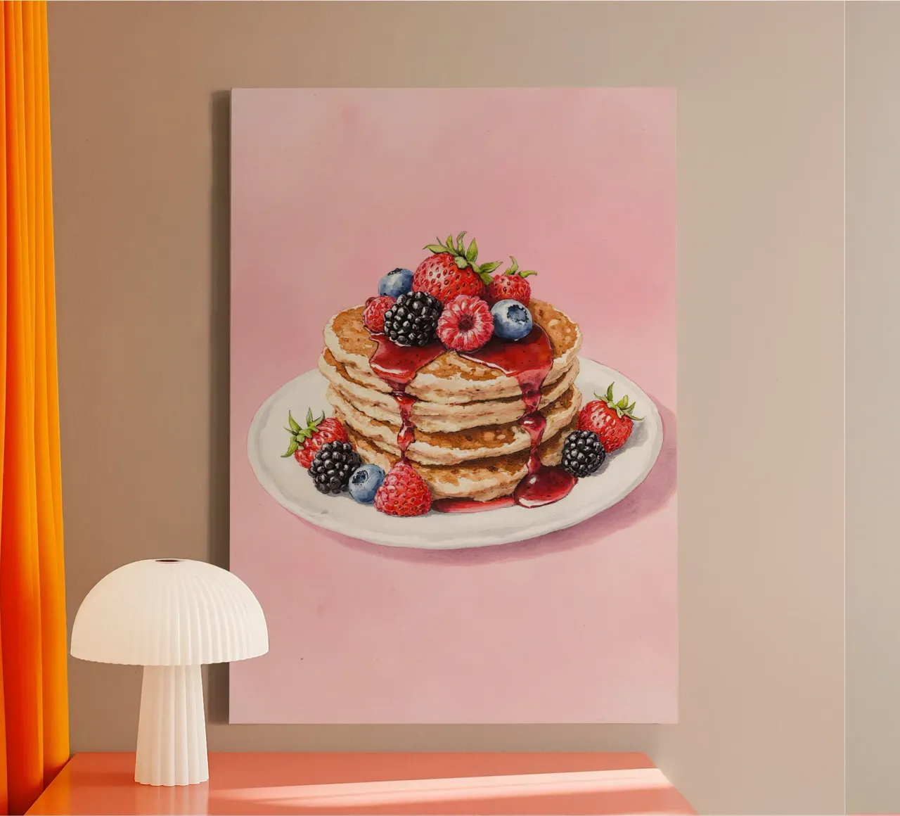 Pancakes Watercolor tela con Cornice a cassetta da Attaboy Dsgn