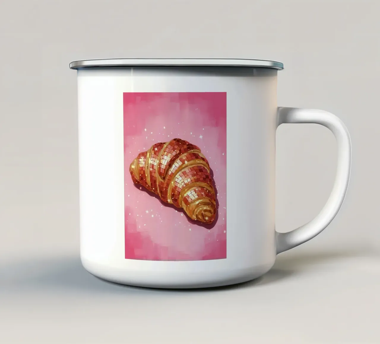 Disco Croissant Breakfast tazza in smalto da Attaboy Dsgn