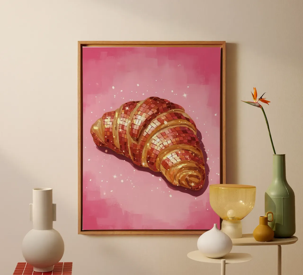 Disco Croissant Breakfast tela con Cornice a cassetta da Attaboy Dsgn