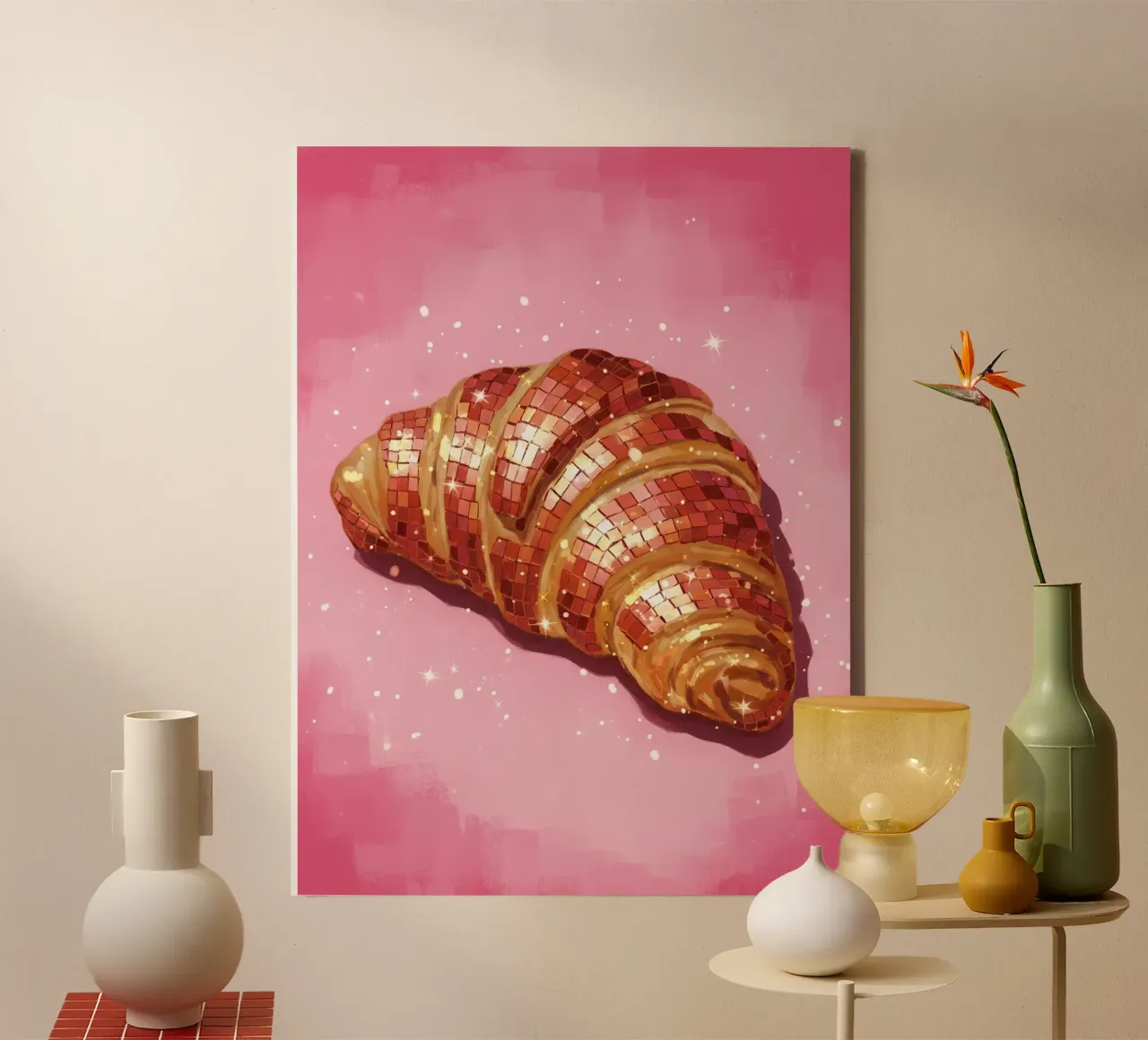 Disco Croissant Breakfast tela con Cornice a cassetta da Attaboy Dsgn