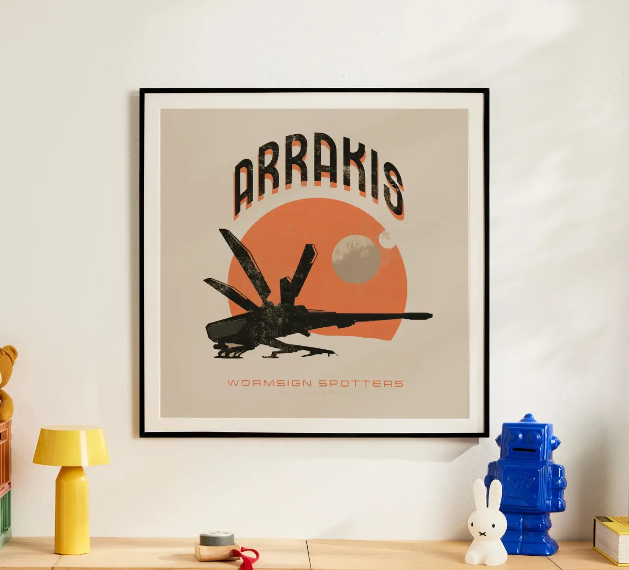 Avvistatori di segni di vermi di Arrakis poster con telaio in alluminio da Bone Studio