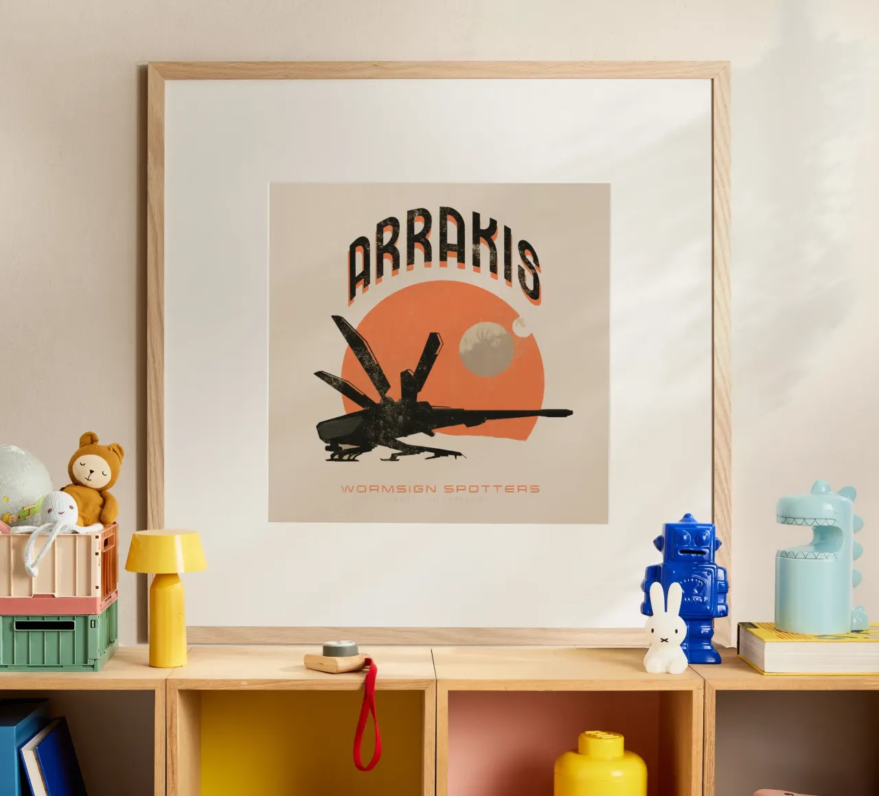 Avvistatori di segni di vermi di Arrakis poster con telaio in alluminio da Bone Studio