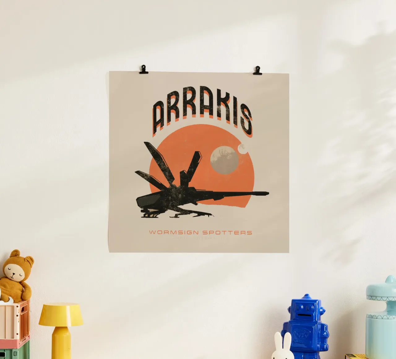 Avvistatori di segni di vermi di Arrakis poster con telaio in alluminio da Bone Studio
