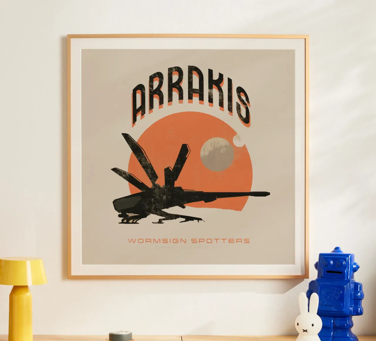 Avvistatori di segni di vermi di Arrakis poster con telaio in alluminio da Bone Studio