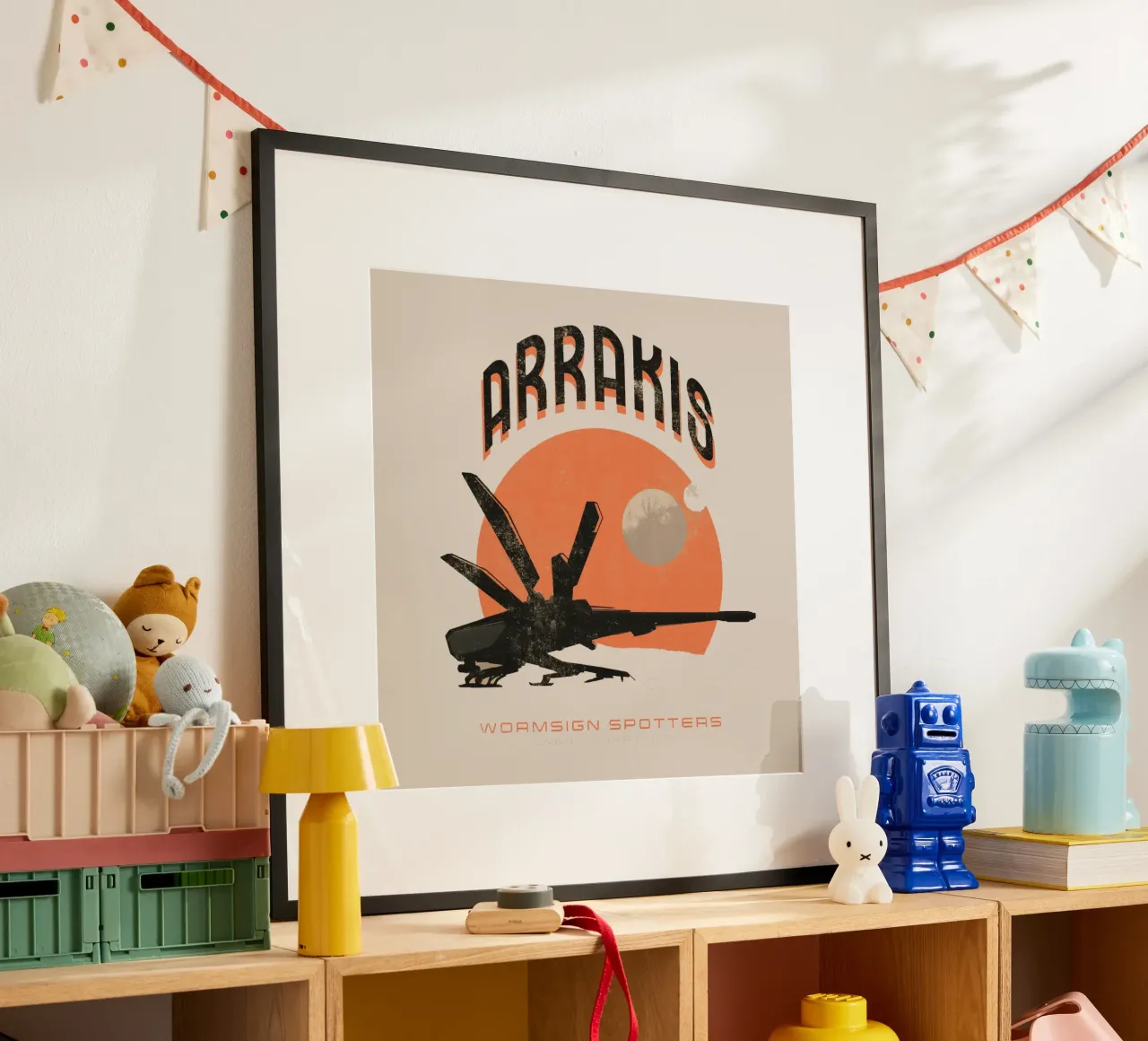 Avvistatori di segni di vermi di Arrakis poster con telaio in alluminio da Bone Studio