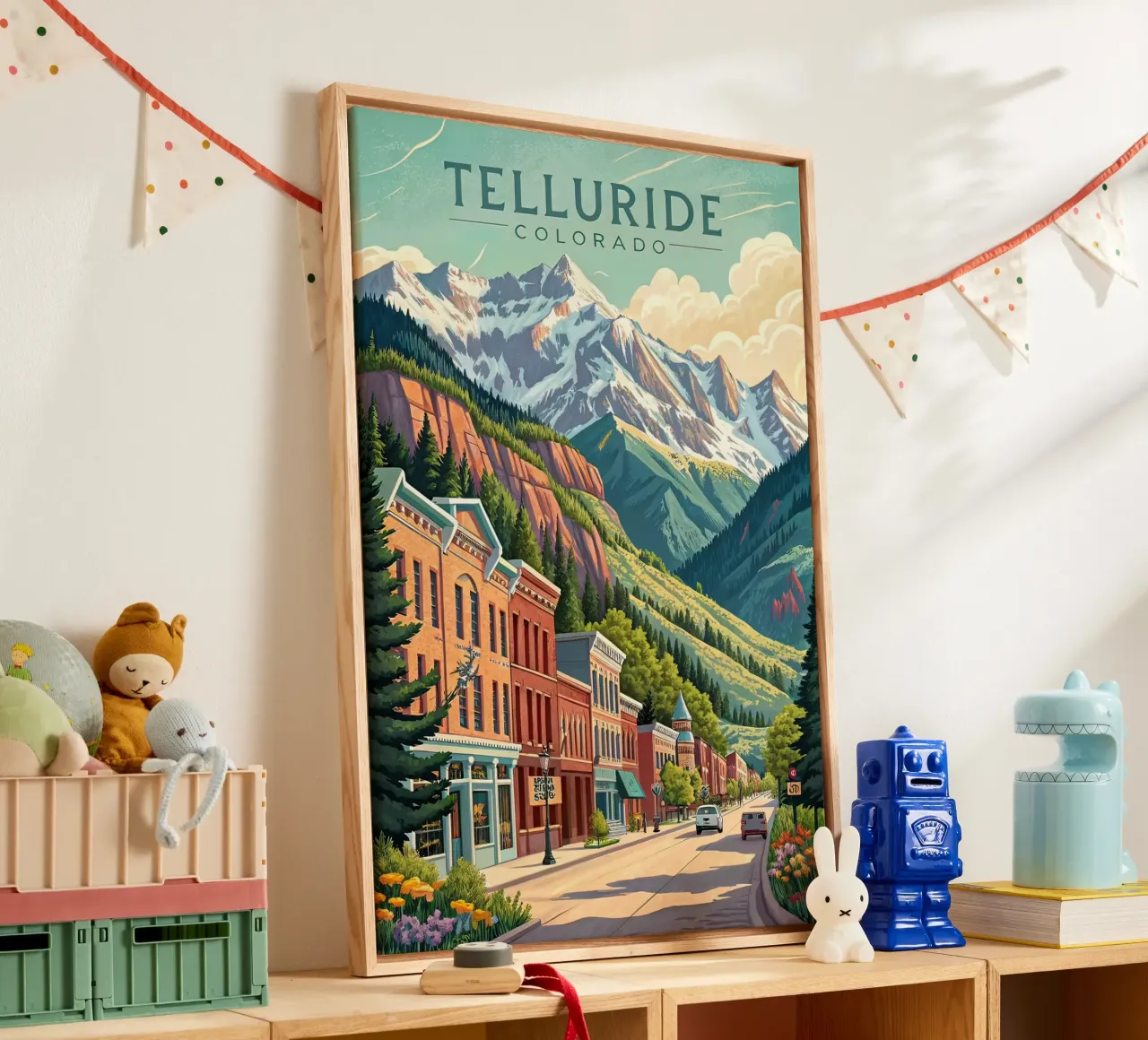 Telluride Colorado Reisposter canvas met Baklijst van 🥝 KIWI STORE
