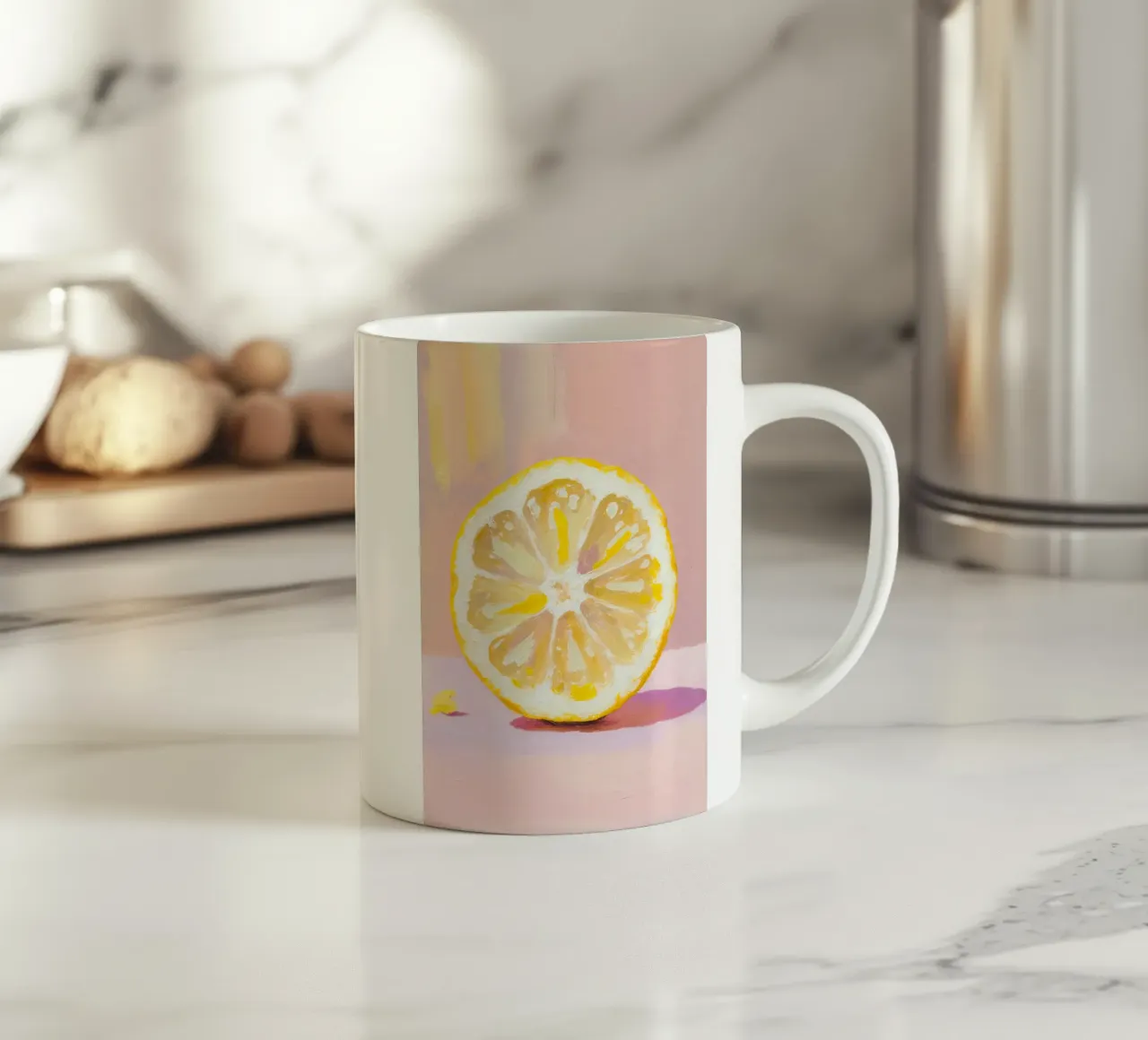 Lemon Slice Painting tazza in ceramica da Attaboy Dsgn