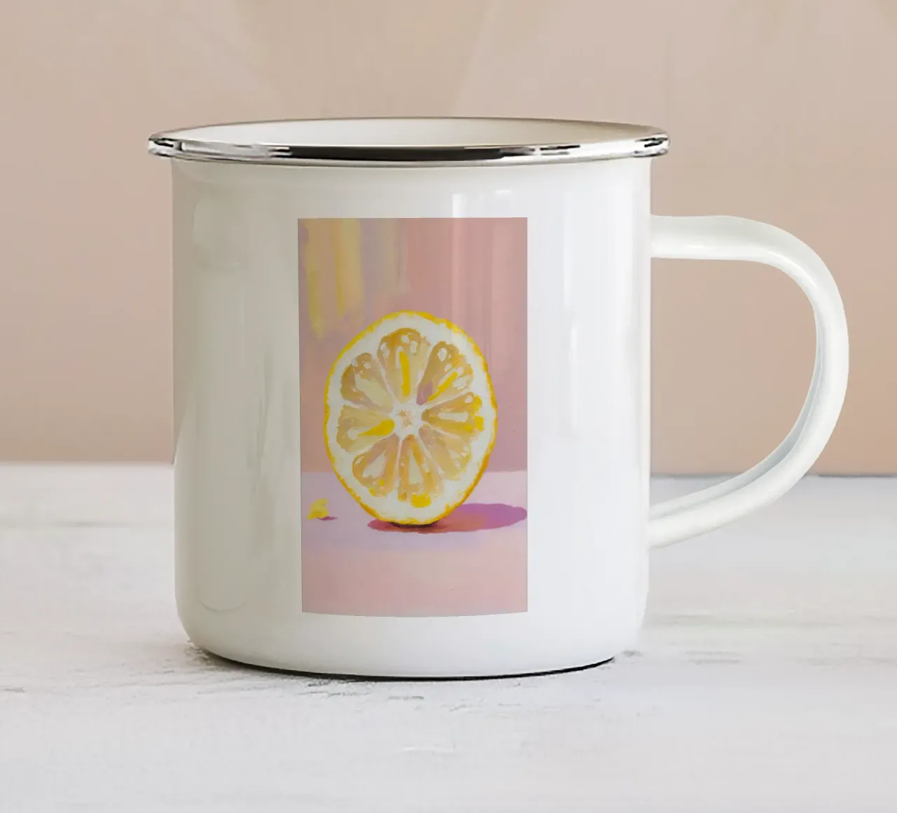 Lemon Slice Painting tazza in smalto da Attaboy Dsgn