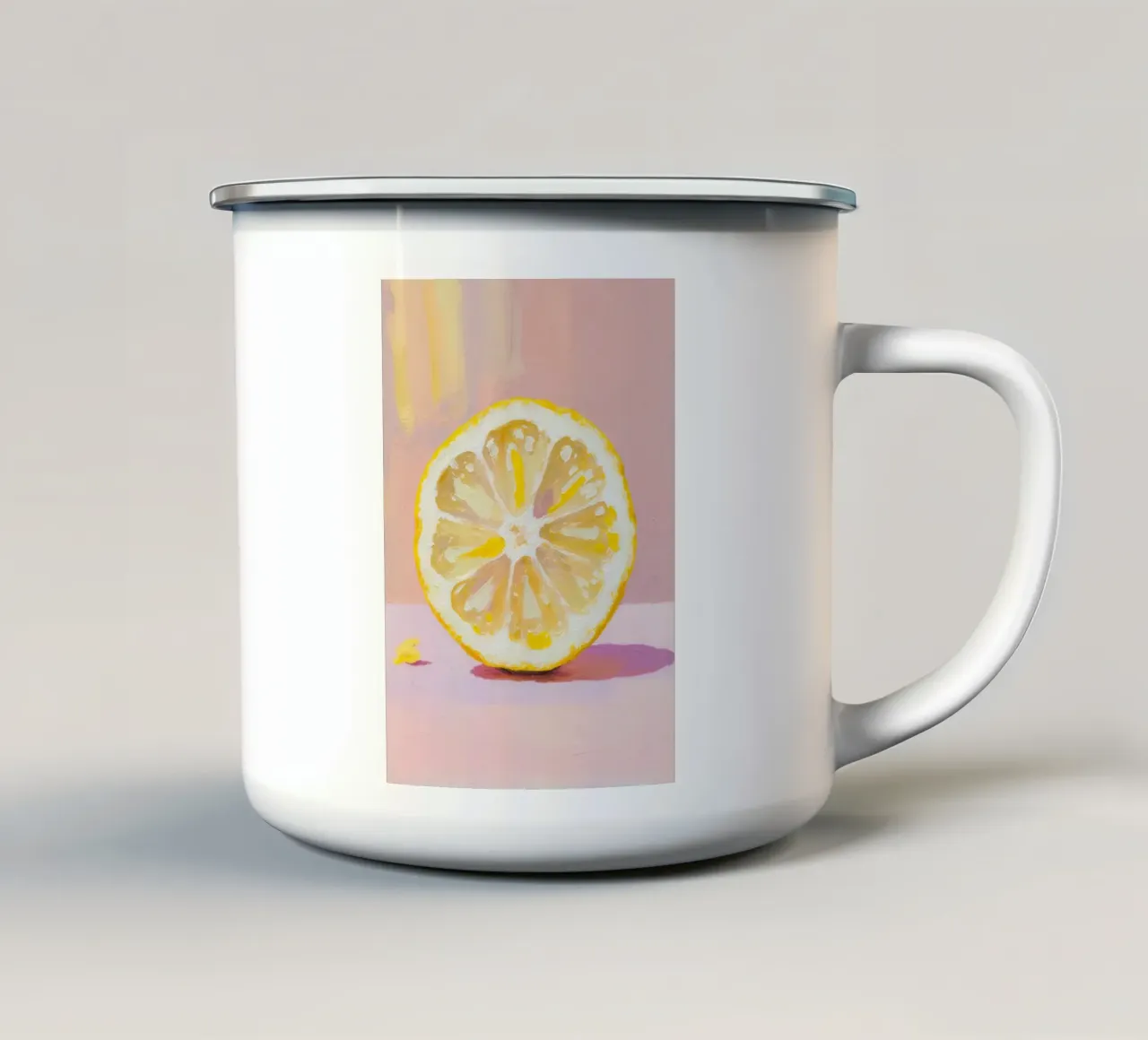 Lemon Slice Painting tazza in smalto da Attaboy Dsgn