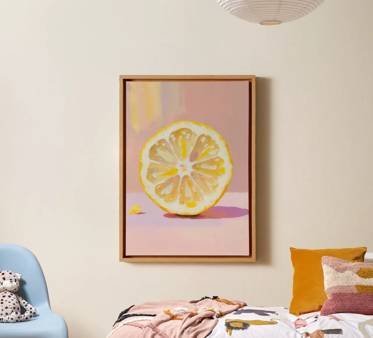 Lemon Slice Painting toile avec Caisse américaine de Attaboy Dsgn