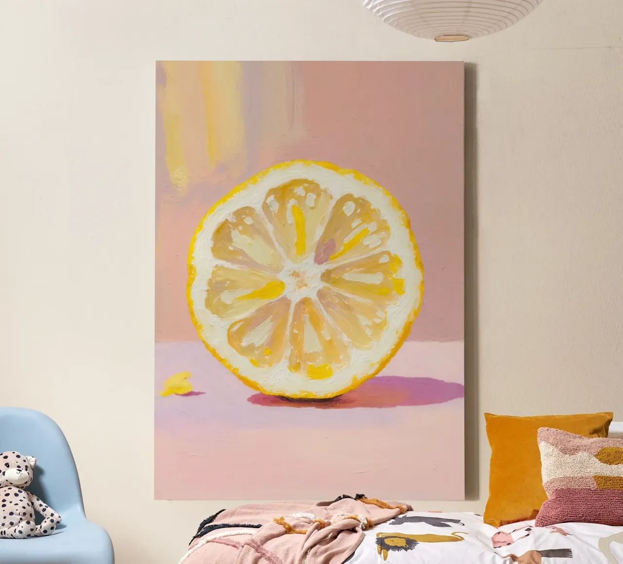 Lemon Slice Painting toile avec Caisse américaine de Attaboy Dsgn