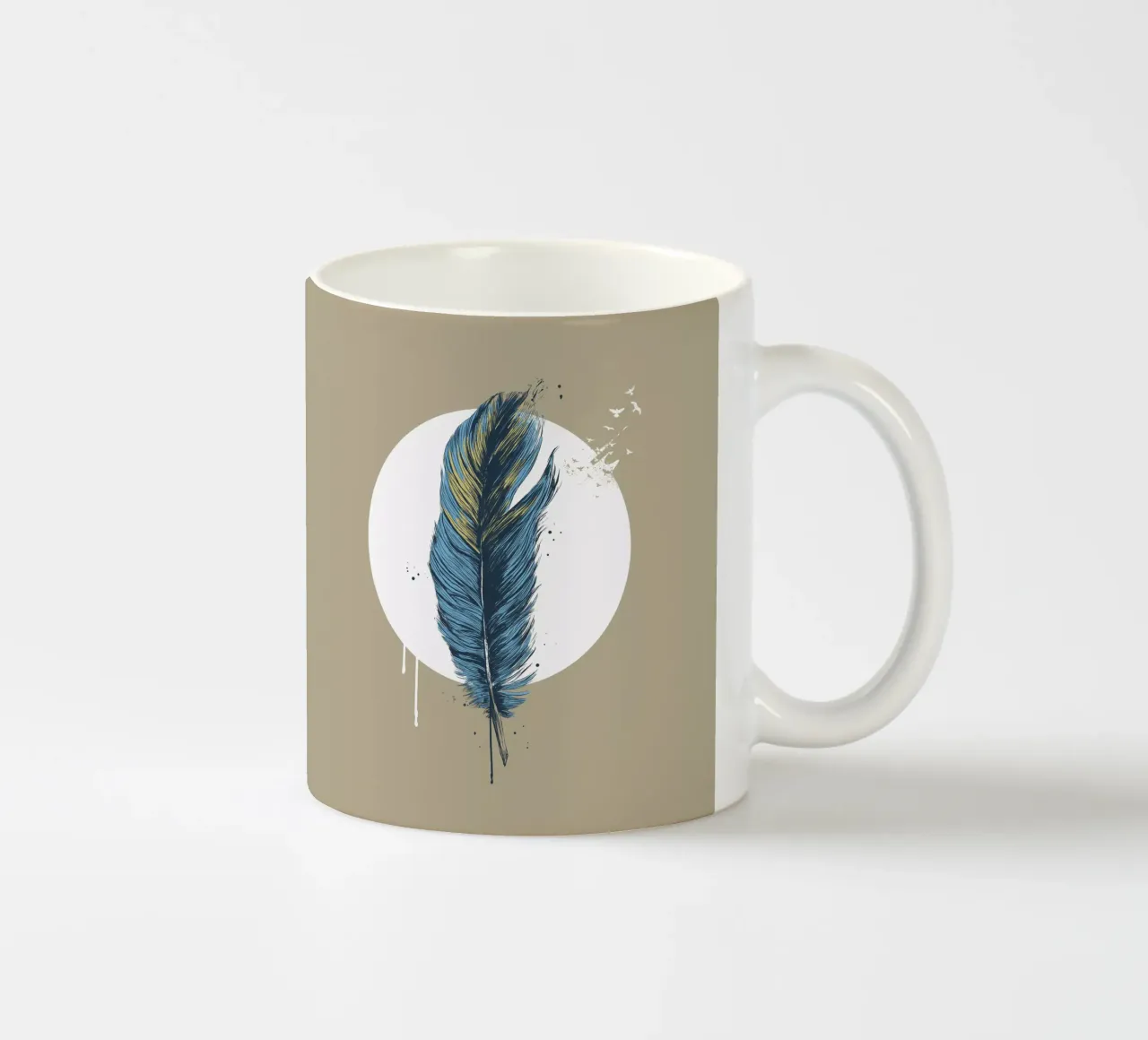 Feather in a circle III tazza in ceramica da Balazs Solti