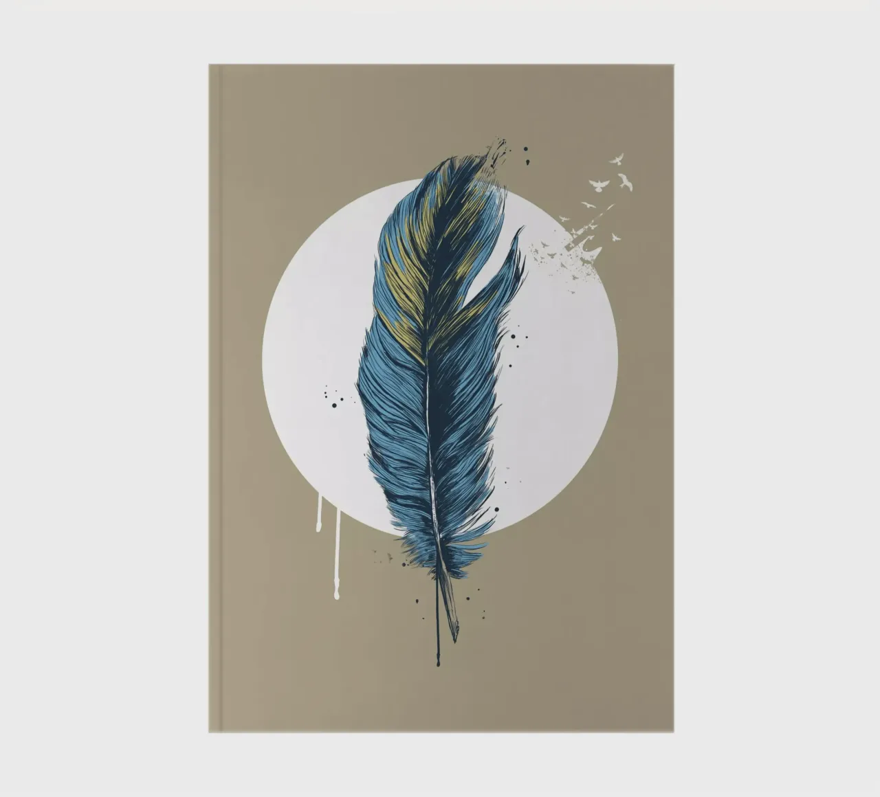 Feather in a circle III notebook by Balazs Solti