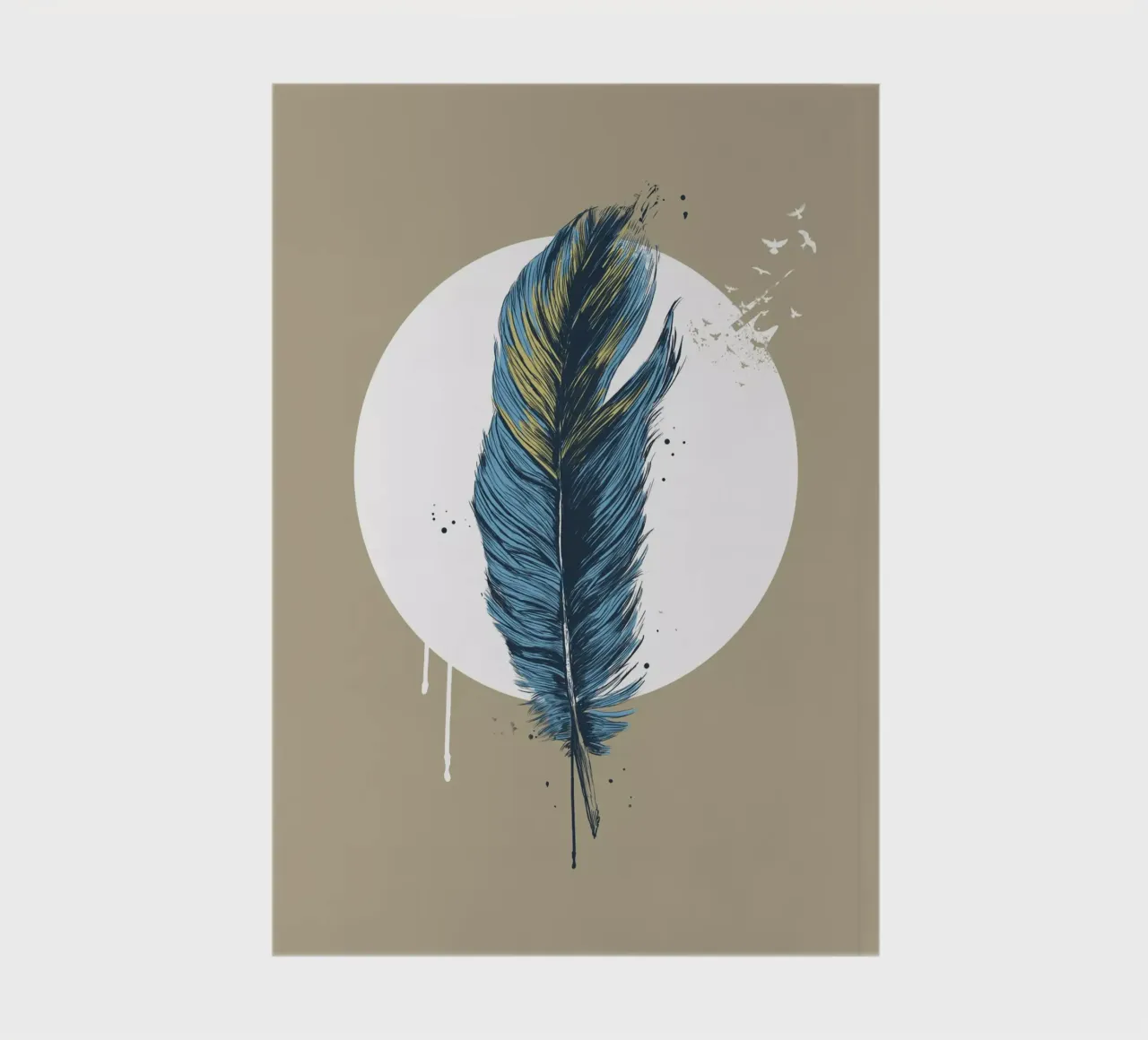 Feather in a circle III notebook by Balazs Solti