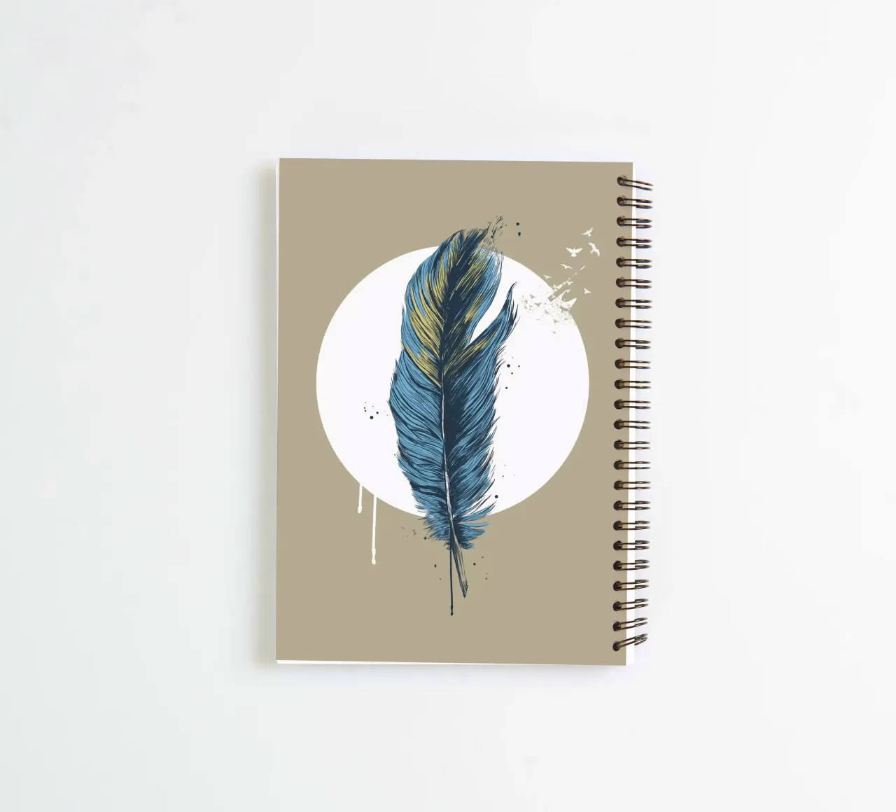 Feather in a circle III spiral notebook by Balazs Solti