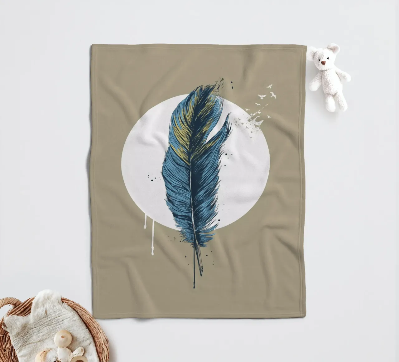 Feather in a circle III coperta in pile da Balazs Solti