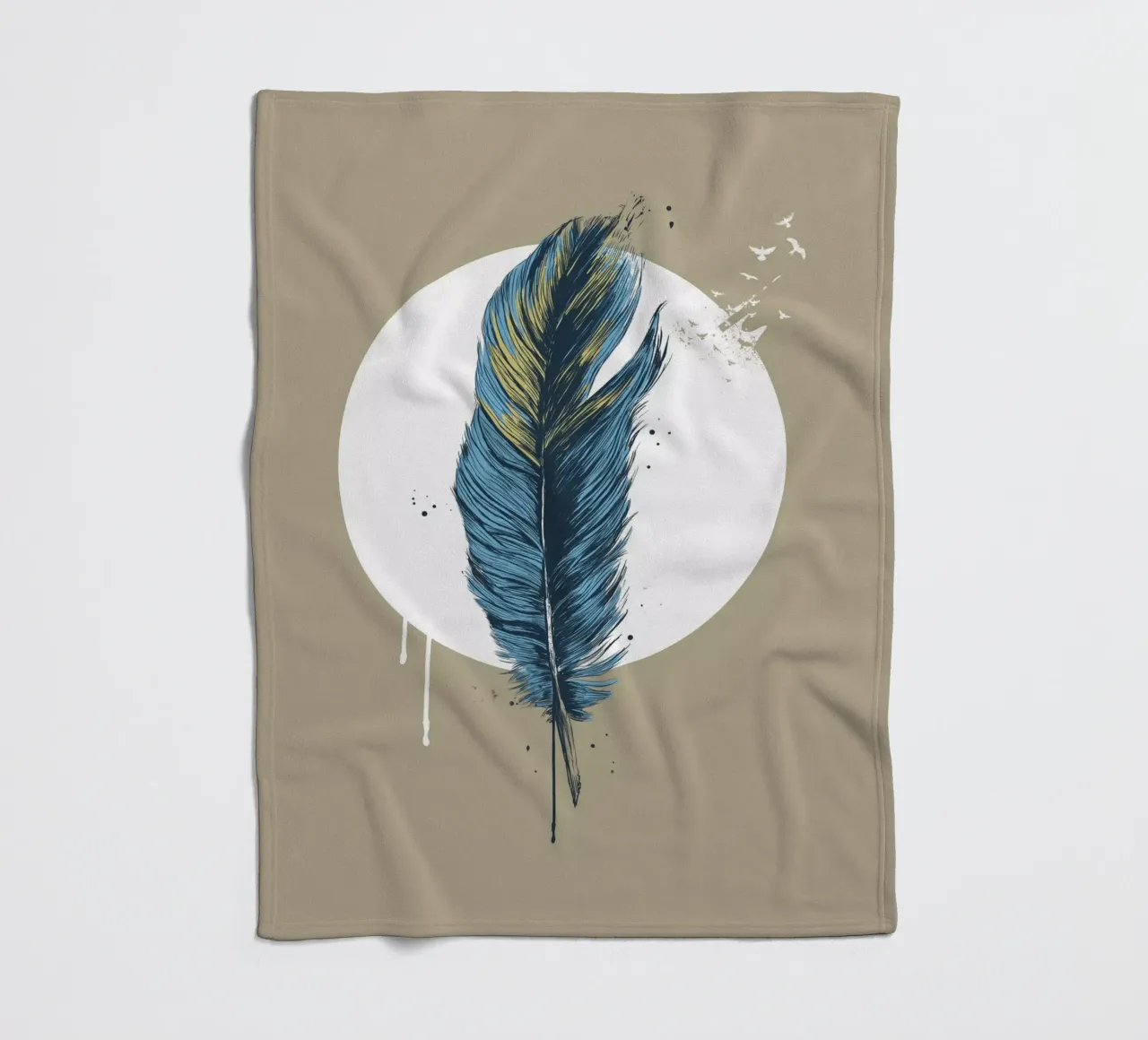 Feather in a circle III coperta in pile da Balazs Solti