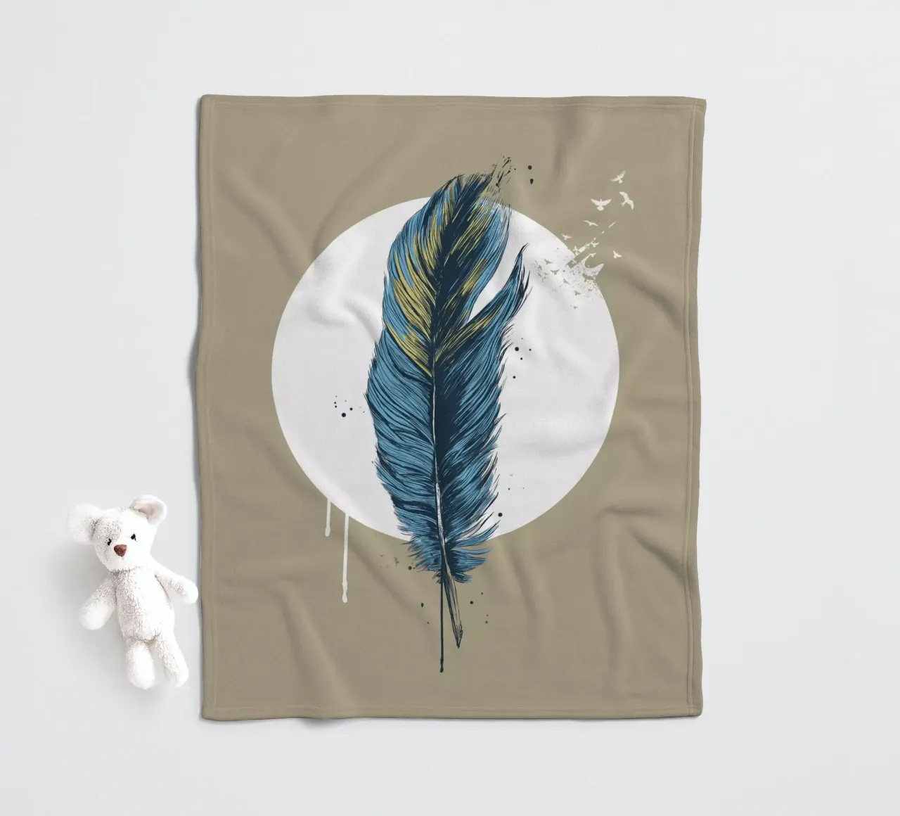 Feather in a circle III coperta in pile da Balazs Solti