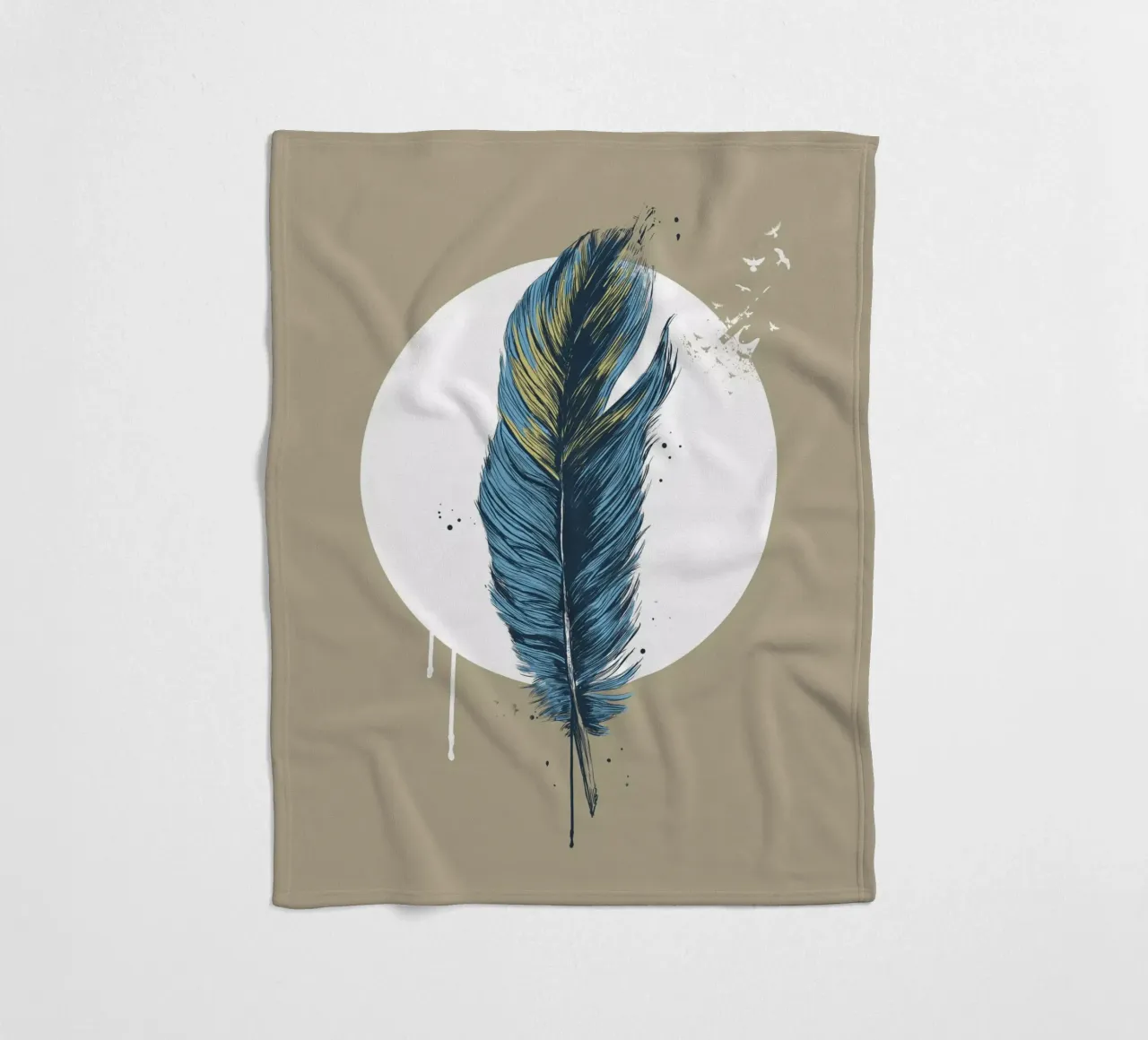 Feather in a circle III coperta in pile da Balazs Solti