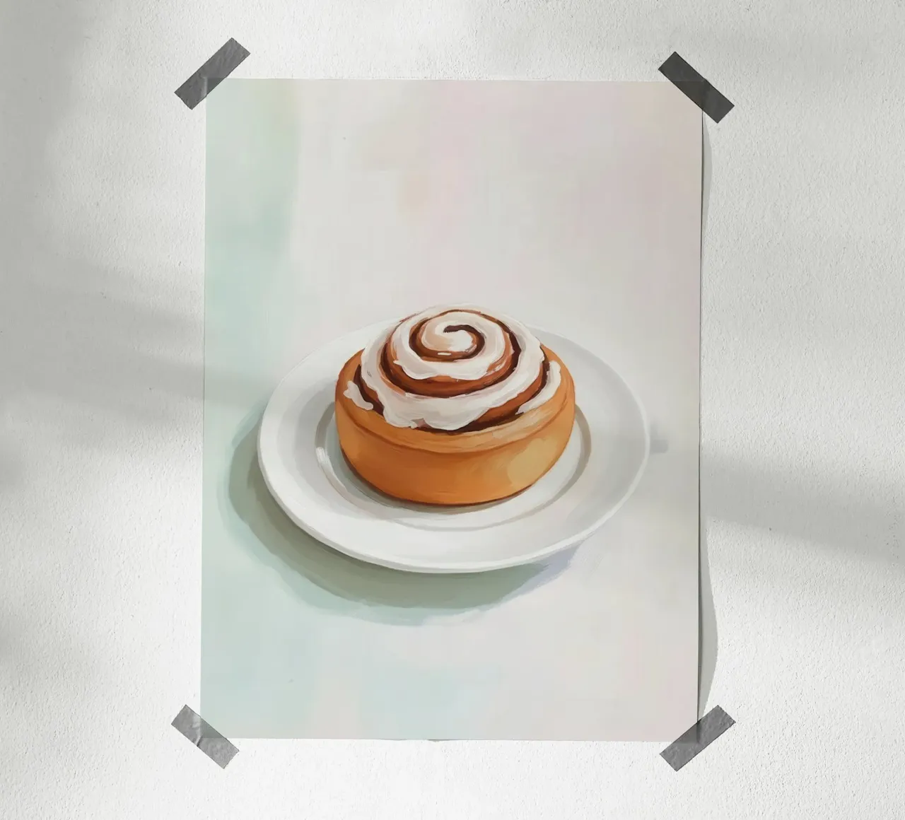 Cinnamon Roll Painting poster con telaio in plastica da Attaboy Dsgn