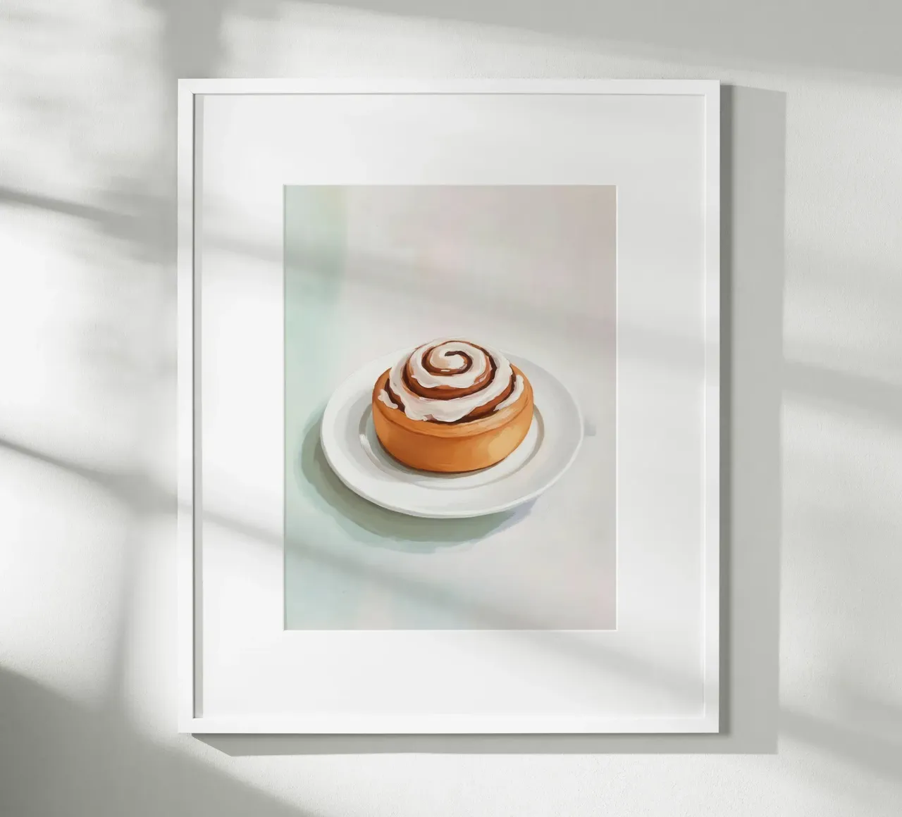 Cinnamon Roll Painting poster con telaio in plastica da Attaboy Dsgn