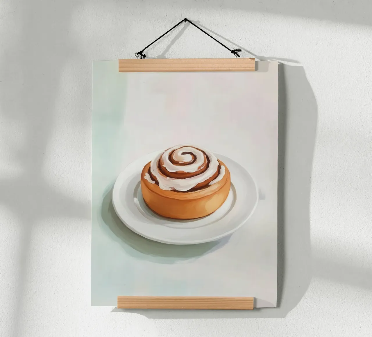 Cinnamon Roll Painting poster con telaio in plastica da Attaboy Dsgn