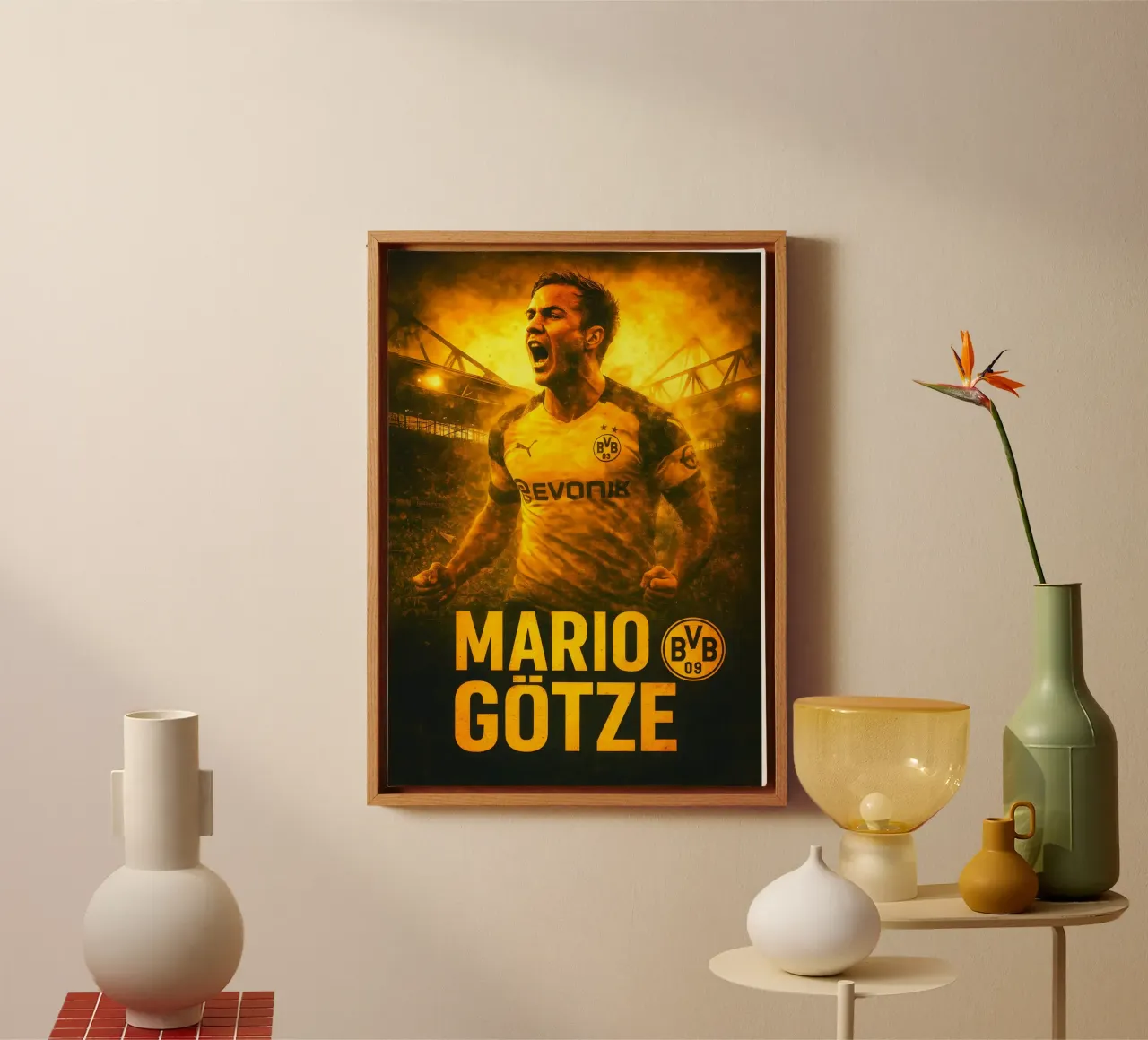 Mario Gotze canvas met Baklijst van Cyberpunk Canvas