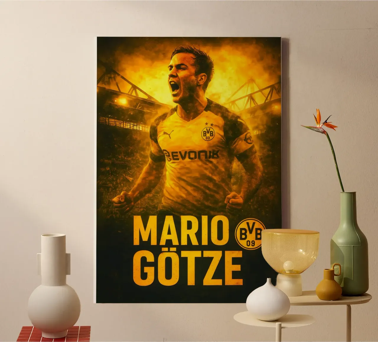 Mario Gotze canvas met Baklijst van Cyberpunk Canvas