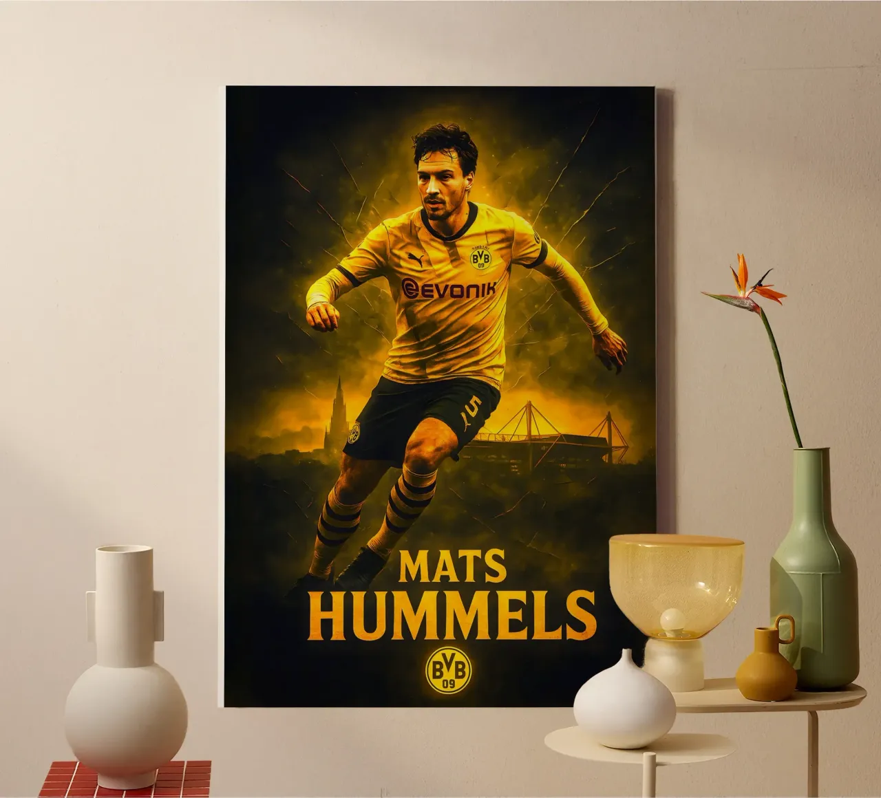 Mats Hummels canvas met Baklijst van Cyberpunk Canvas