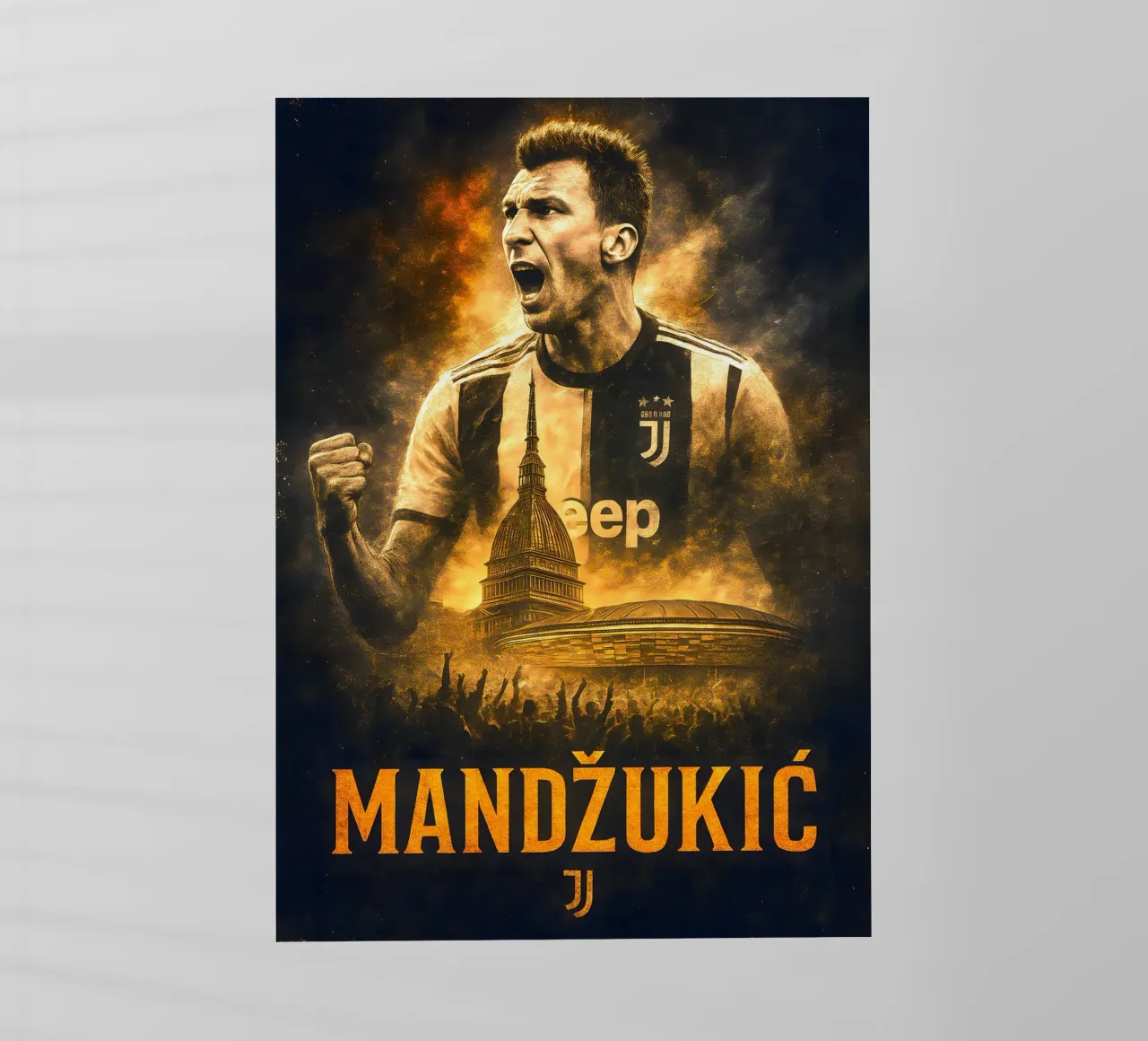 Mario Mandzukic pellicola backlit da Cyberpunk Canvas