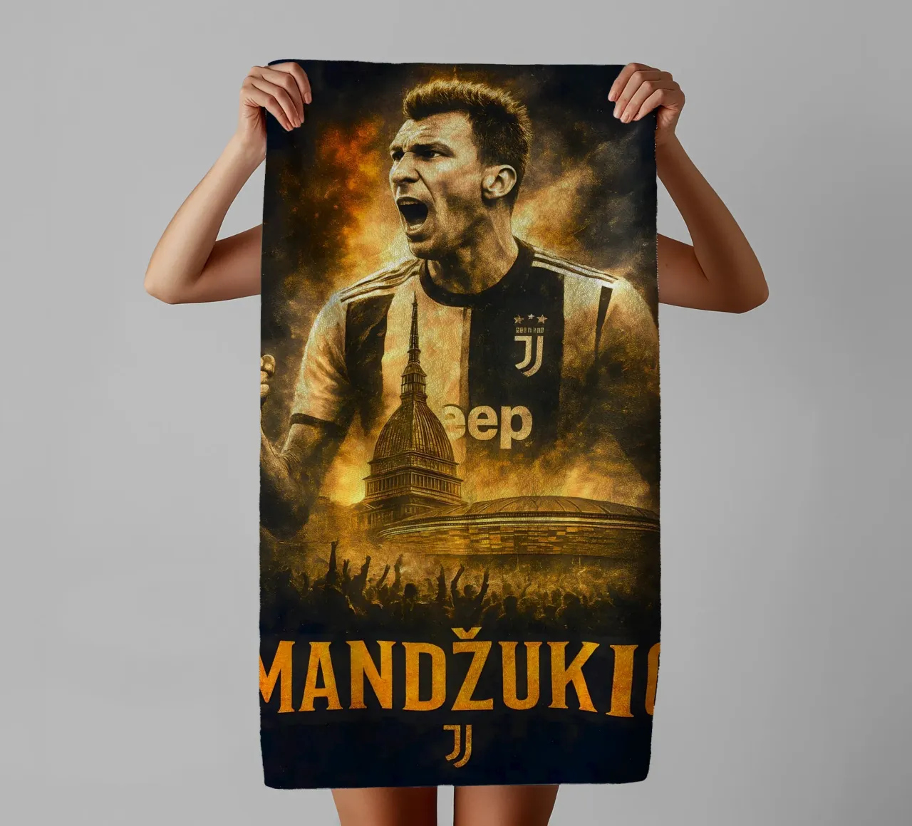 Mario Mandzukic asciugamano da bagno da Cyberpunk Canvas