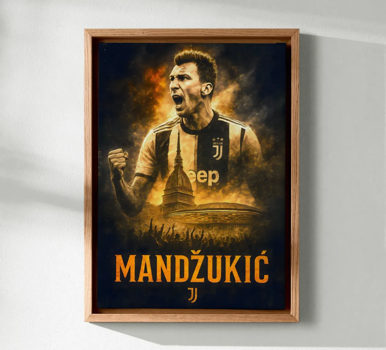 Mario Mandzukic canvas with Floater frame by Cyberpunk Canvas