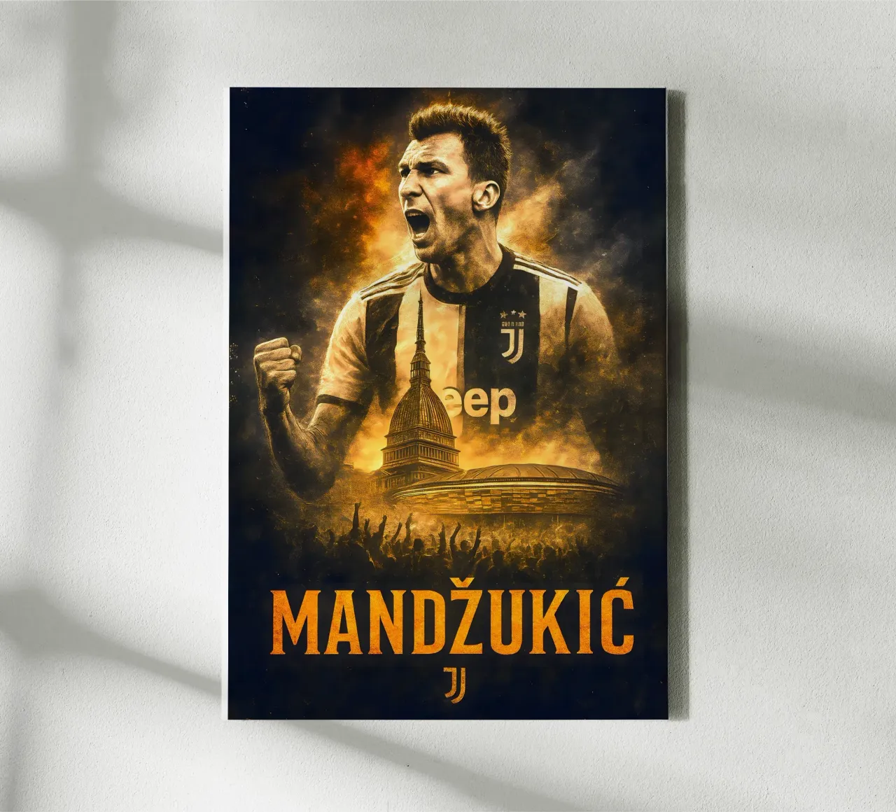 Mario Mandzukic canvas with Floater frame by Cyberpunk Canvas